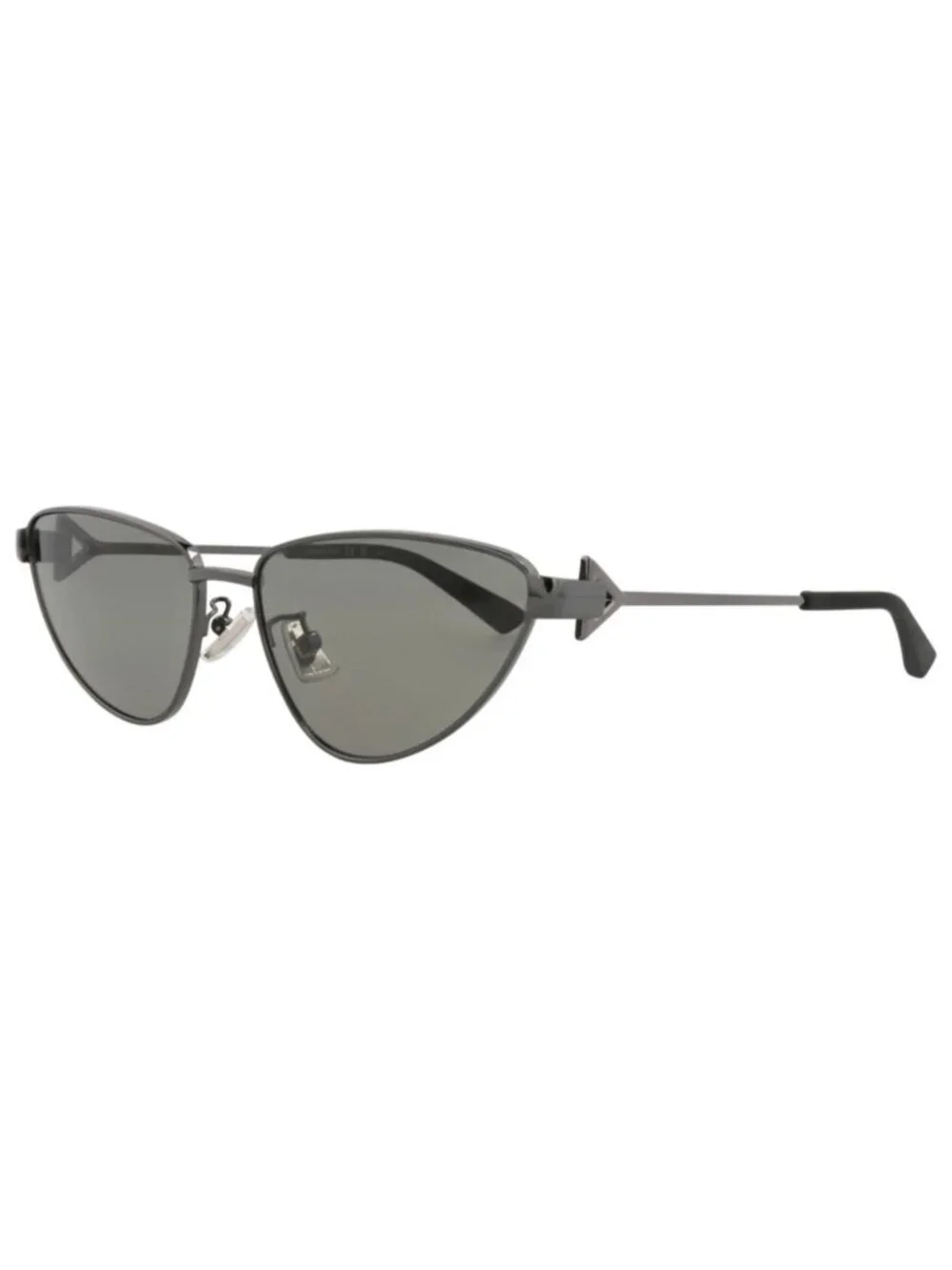 New Bottega Veneta Women's Sunglasses Cat Eye Metal Frame Ruthenium Ruthenium